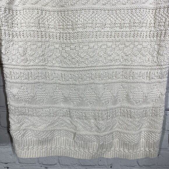Talbots Knit Ivory Sweater Women Petite Small Button Ballon Sleeve Cable Knit - Picture 5 of 12